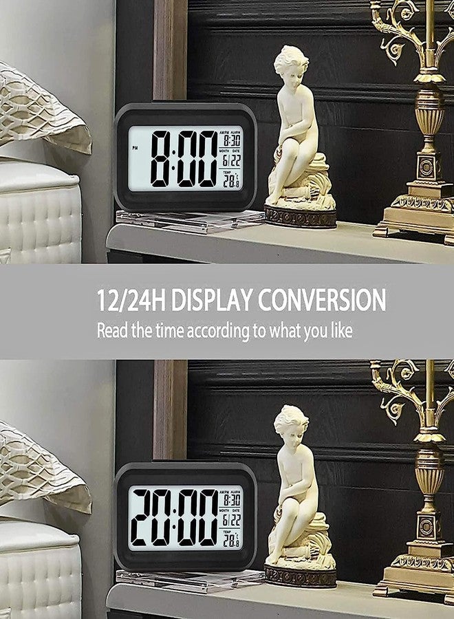 Kadio Digital Alarm Clock with Automatic Sensor, Date and Temperature Display, Compact Desk Table Clock for Students, Home, Office, Bedroom, Living Room,Home Decor, Corporate Use (Black Digital) - Image 3
